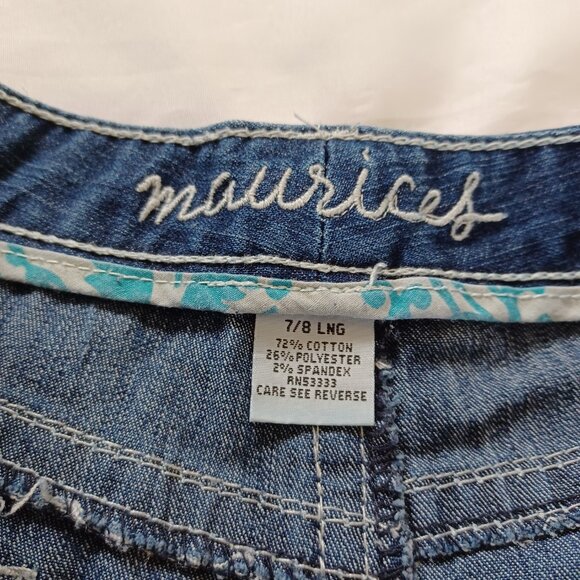 Maurices Womens Jeans Bootcut Curvy fit Dark wash Stretch Midrise Size 7/8 Long - Picture 7 of 11